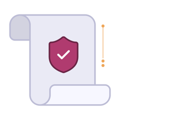Illustration of a scroll with a security sign