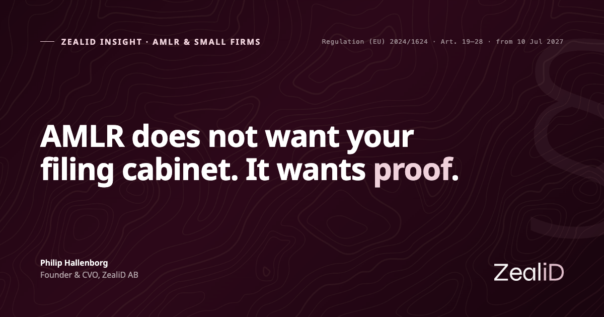 What AMLR Actually Requires from Small Firms Before July 2027