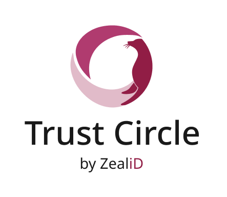Trust circle logo with clear space - stacked